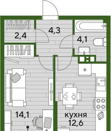 квартира г Краснодар р-н Прикубанский Догма Парк мкр фото 2