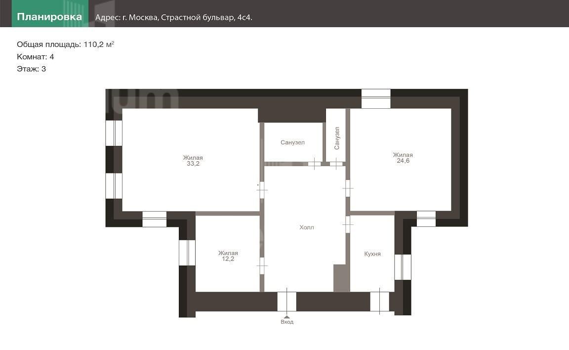 квартира г Москва метро Чеховская б-р Страстной 4с/4 фото 15