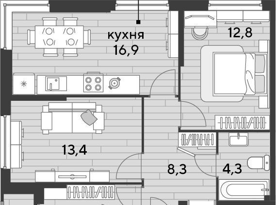 квартира г Краснодар р-н Прикубанский Догма Парк мкр фото 1