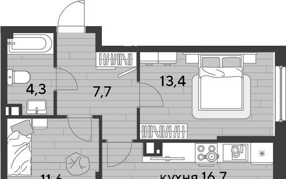 квартира г Краснодар р-н Прикубанский ул им. Анны Ахматовой фото 1