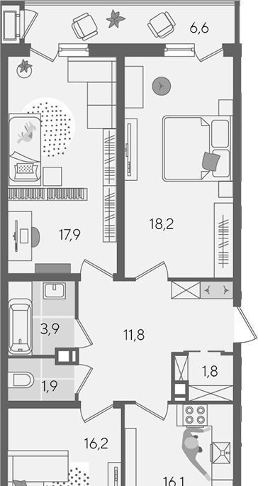 квартира г Краснодар р-н Карасунский ул Новороссийская 88 фото 1