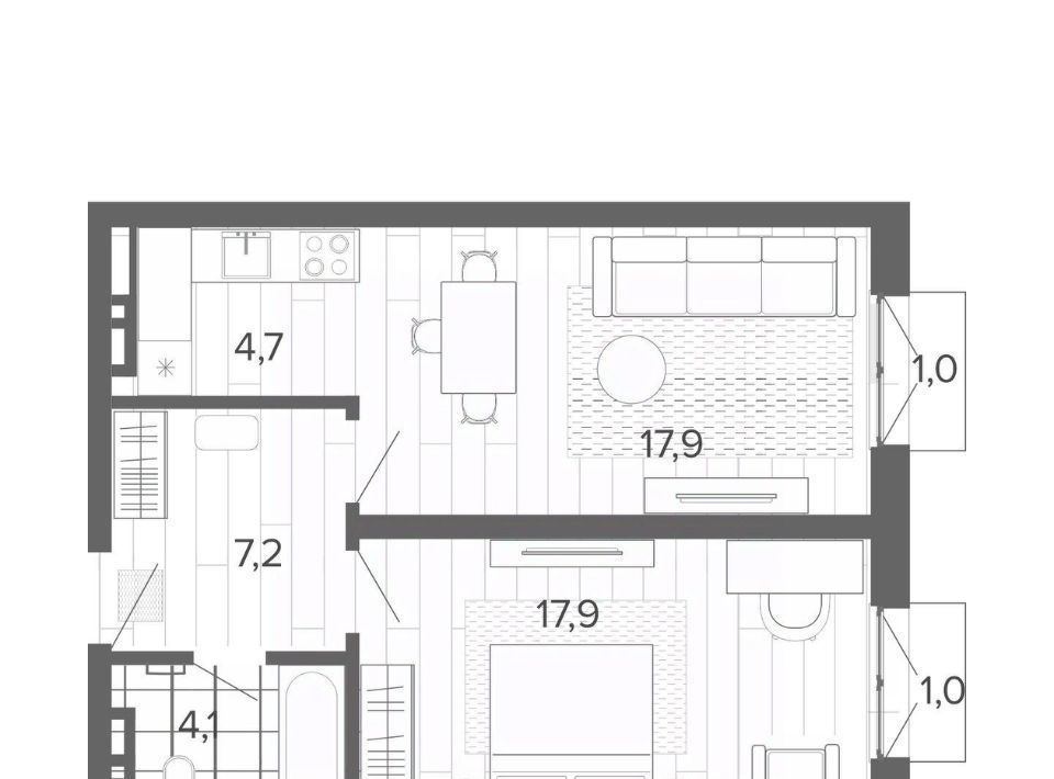 квартира г Барнаул р-н Центральный тракт Змеиногорский 35б фото 1