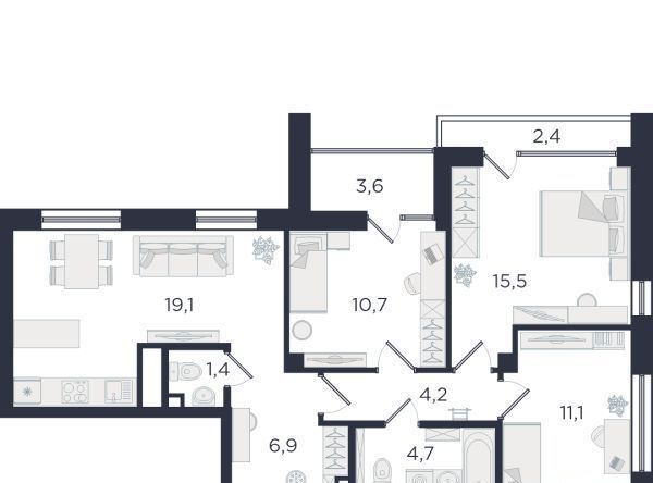 квартира г Екатеринбург Динамо ул Азина 3/3 фото 1