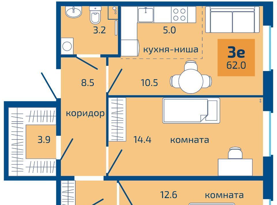 квартира г Пермь р-н Мотовилихинский ЖК «Патриот» Вышка II мкр фото 1