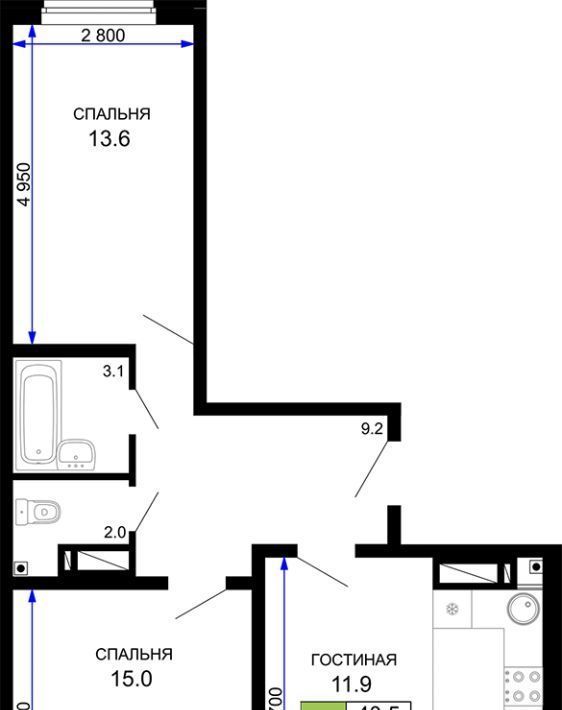 квартира г Краснодар р-н Прикубанский ул Домбайская 57к/9 фото 1