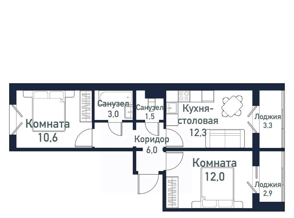 квартира р-н Сосновский п Западный р-н мкр Притяжение Кременкульское с/пос, 7-й кв-л фото 1