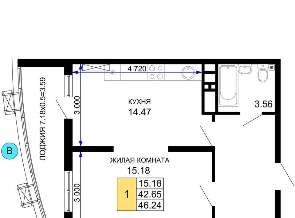 квартира г Краснодар р-н Центральный ул Воронежская 47/35 фото 1