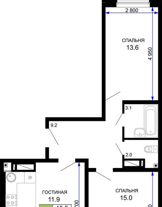 квартира г Краснодар р-н Прикубанский ул Домбайская 57к/9 фото 1