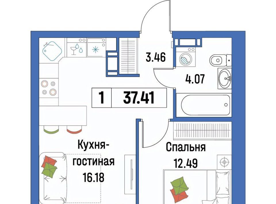 квартира р-н Всеволожский г Мурино ЖК «Урбанист» Девяткино фото 1