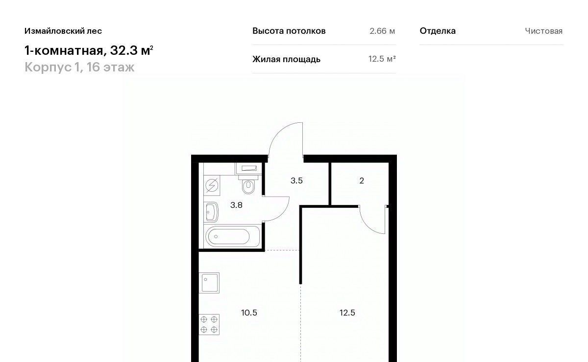 квартира г Москва метро Первомайская ЖК Измайловский Лес Московская область, Балашиха фото 1