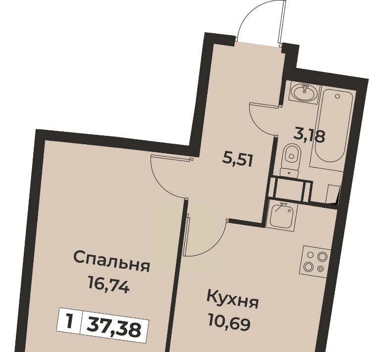 квартира р-н Всеволожский г Мурино пр-кт Авиаторов Балтики 29к/2 Девяткино фото 1