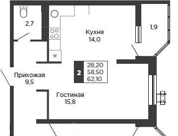 квартира г Краснодар р-н Карасунский ЖК «Сказка Град» фото 1