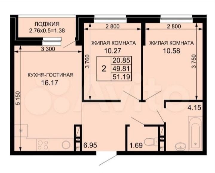 квартира г Краснодар р-н Прикубанский ул Скандинавская 1 корп. 8 фото 2