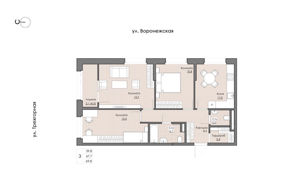 квартира г Хабаровск р-н Краснофлотский ул Воронежская 159 фото 5