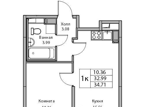 квартира г Санкт-Петербург ул Ивинская 5к/1 Беговая фото 1