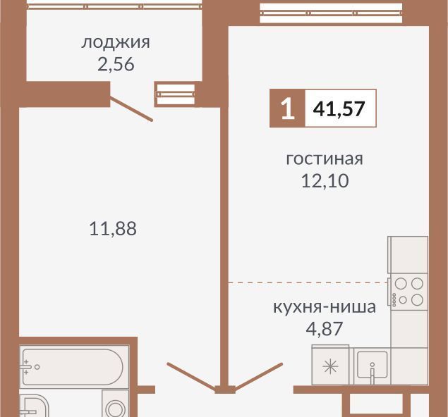 квартира г Екатеринбург ВИЗ ЖК «Видный» Площадь 1905 года, жилрайон фото 1