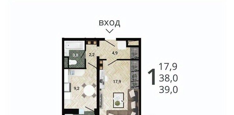 квартира г Воронеж р-н Левобережный ул Ростовская 18а фото 1