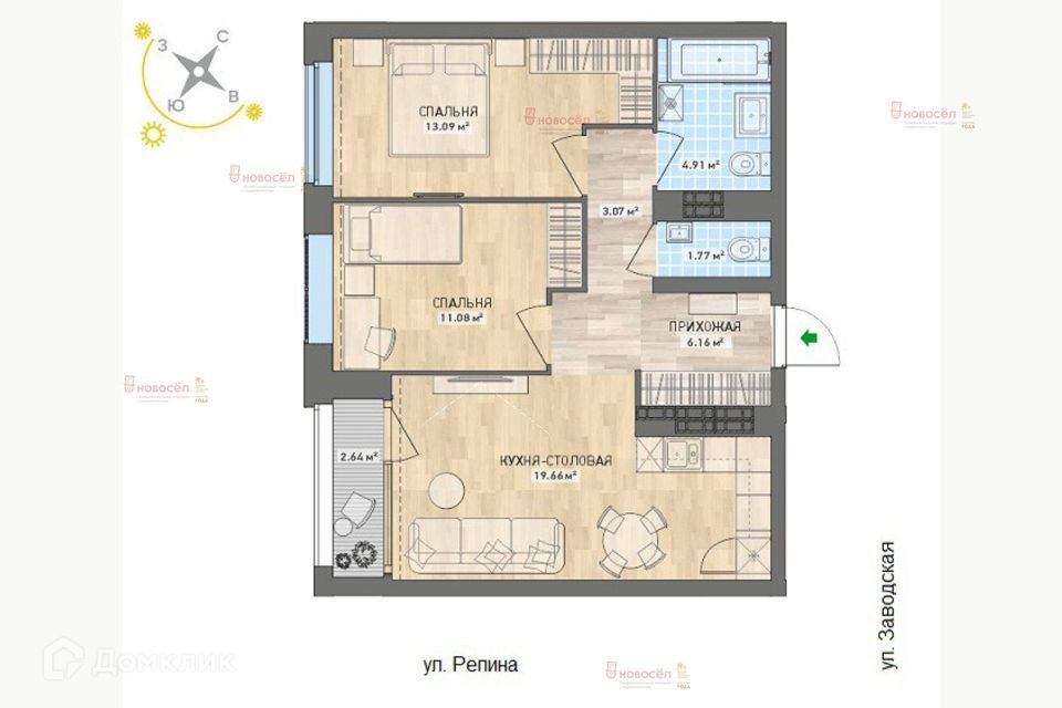 квартира г Екатеринбург ул Репина 77 Екатеринбург, муниципальное образование фото 2