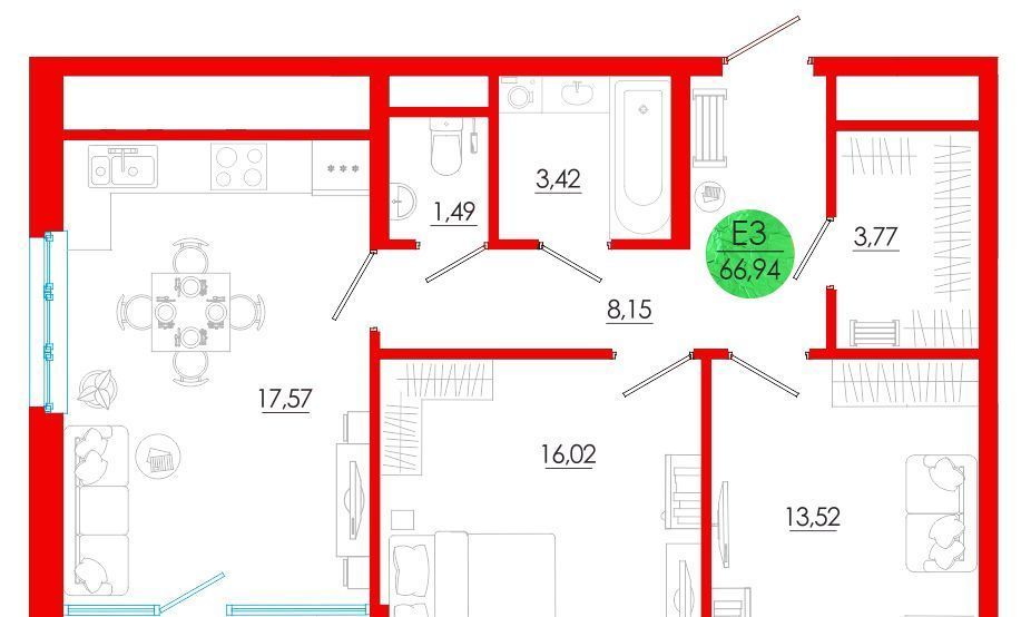 квартира г Рязань р-н Железнодорожный ш Московское 2 фото 1