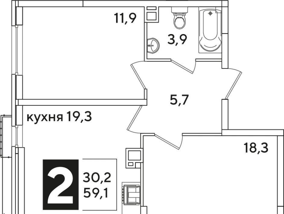 квартира г Краснодар р-н Прикубанский ул им. Ивана Беличенко 92 фото 1