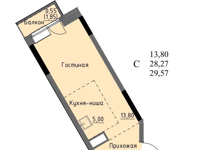 квартира г Ижевск р-н Первомайский проезд Ключевой 23а Поселок фото 1