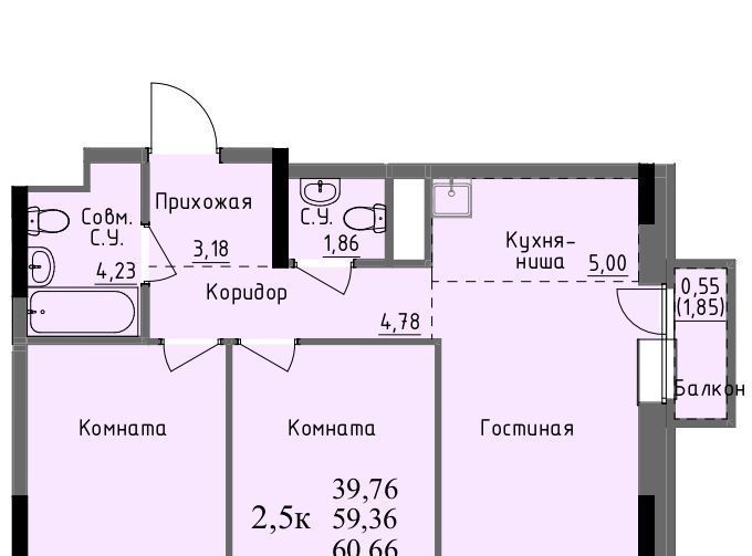 квартира г Ижевск р-н Первомайский проезд Ключевой 23а Поселок фото 1