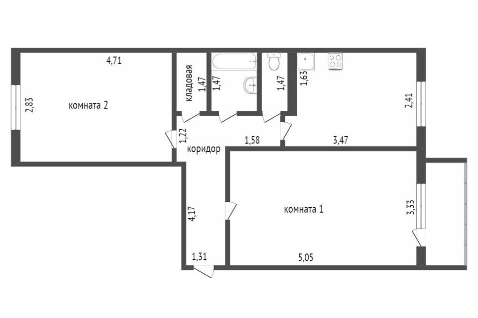 квартира г Тобольск мкр 7а 4 Тобольский район фото 1