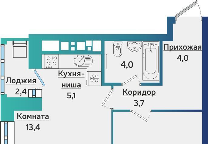 квартира г Ижевск р-н Индустриальный ул Васнецова 38 фото 1