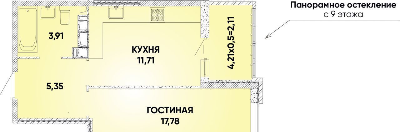 квартира г Краснодар р-н Прикубанский микрорайон «Губернский» фото 1