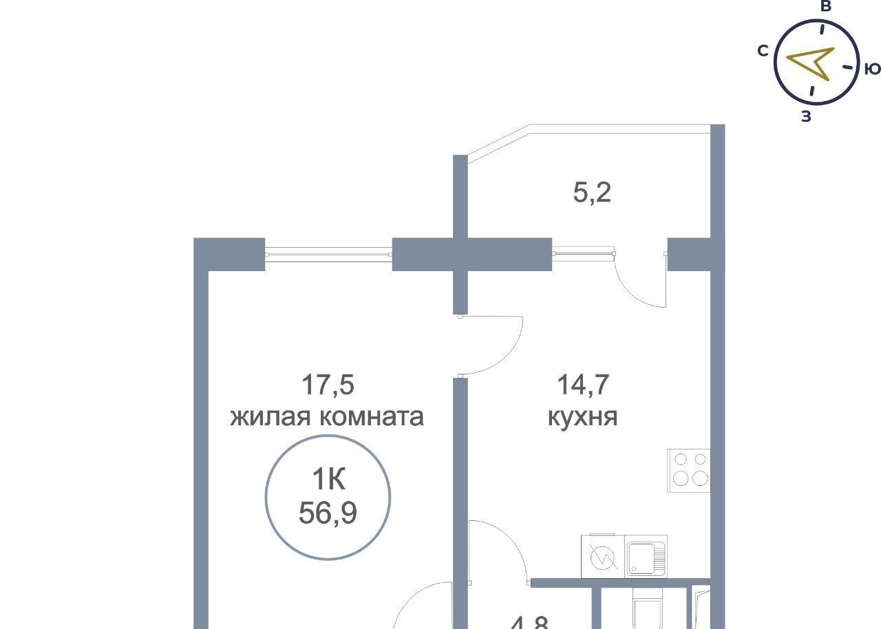 квартира г Сургут пос Гидростроитель ул Монтажников 7 фото 1