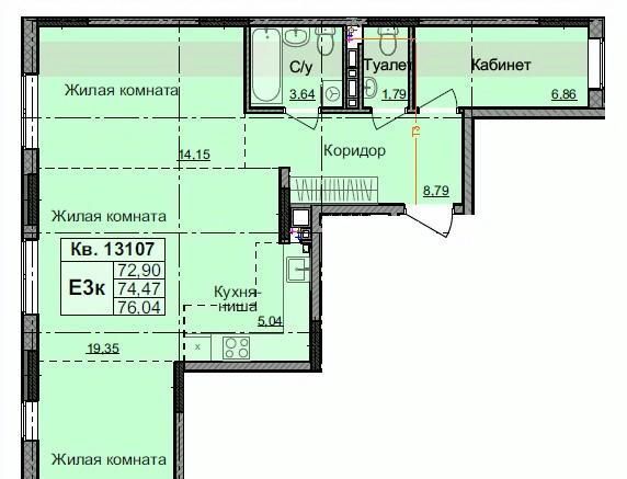квартира г Ижевск р-н Индустриальный ул Кунгурцева Е.М. 45 фото 1