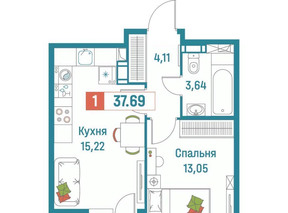 квартира р-н Всеволожский г Мурино ЖК «Графика» Девяткино фото 1