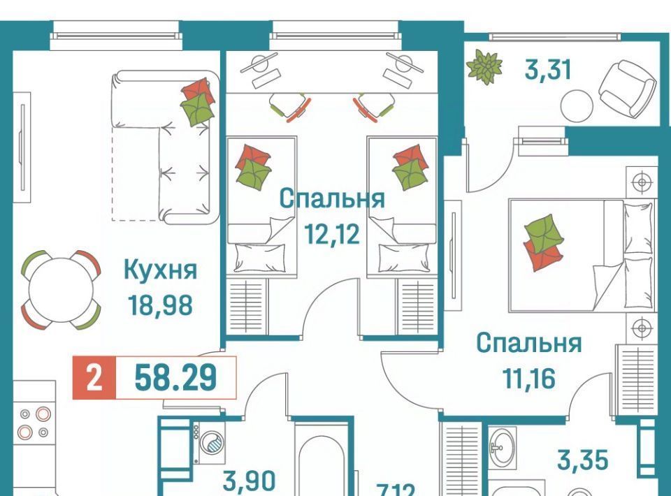 квартира р-н Всеволожский г Мурино ЖК «Графика» Девяткино фото 1