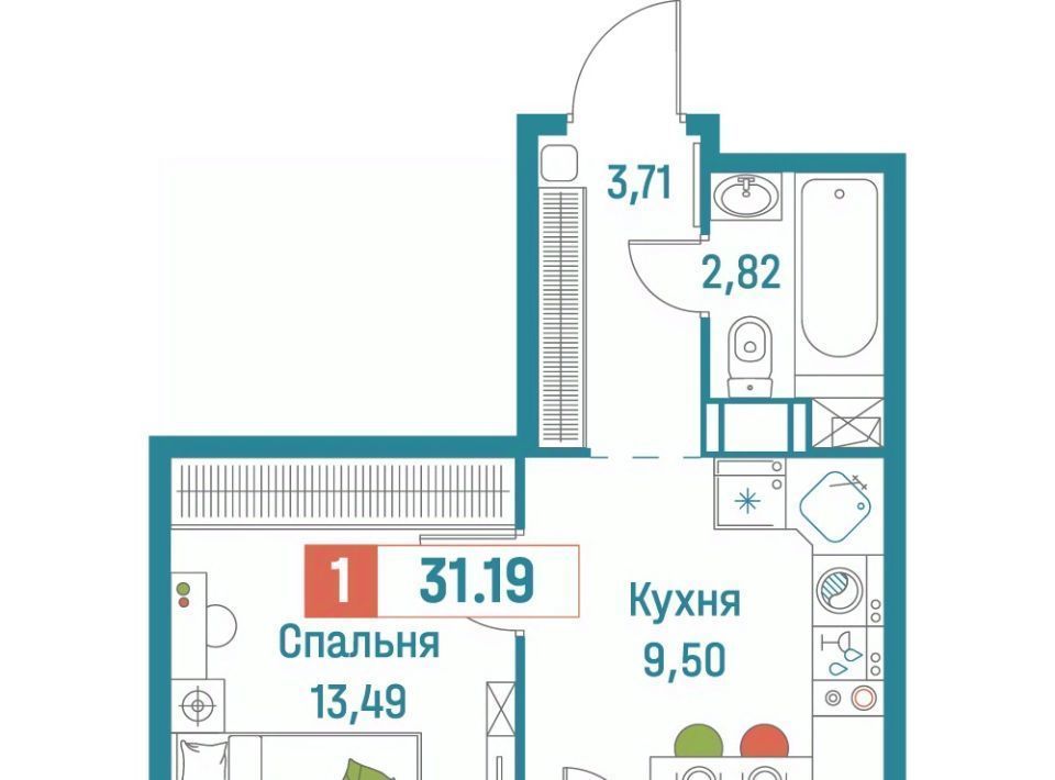 квартира р-н Всеволожский г Мурино ЖК «Графика» Девяткино фото 1