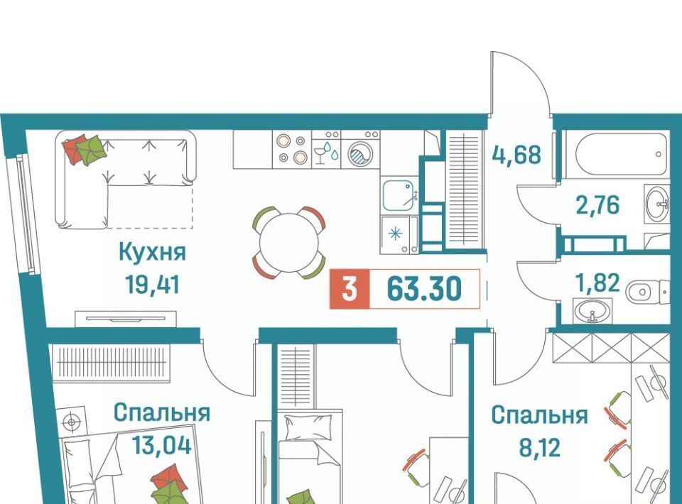 квартира р-н Всеволожский г Мурино ЖК «Графика» Девяткино фото 1