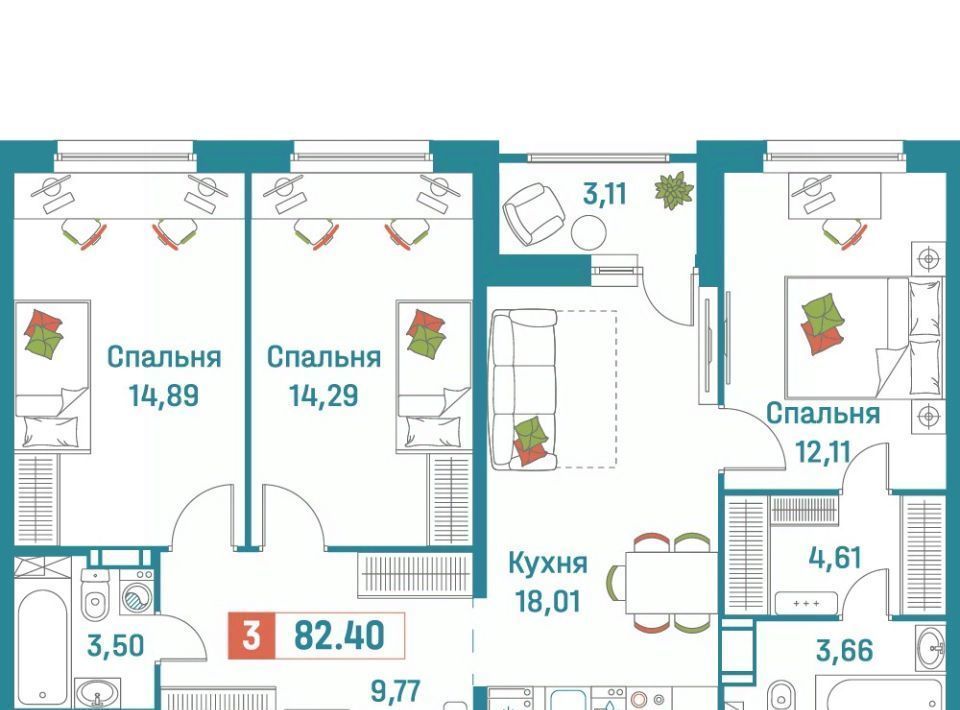 квартира р-н Всеволожский г Мурино ЖК «Графика» Девяткино фото 1