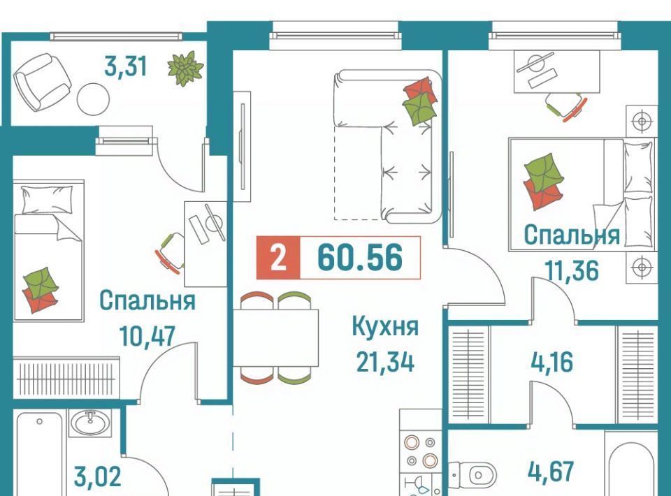 квартира р-н Всеволожский г Мурино ЖК «Графика» Девяткино фото 1