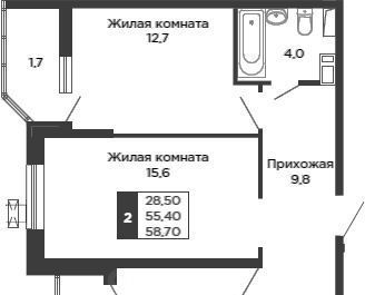 квартира г Краснодар р-н Карасунский ЖК «Сказка Град» фото 1