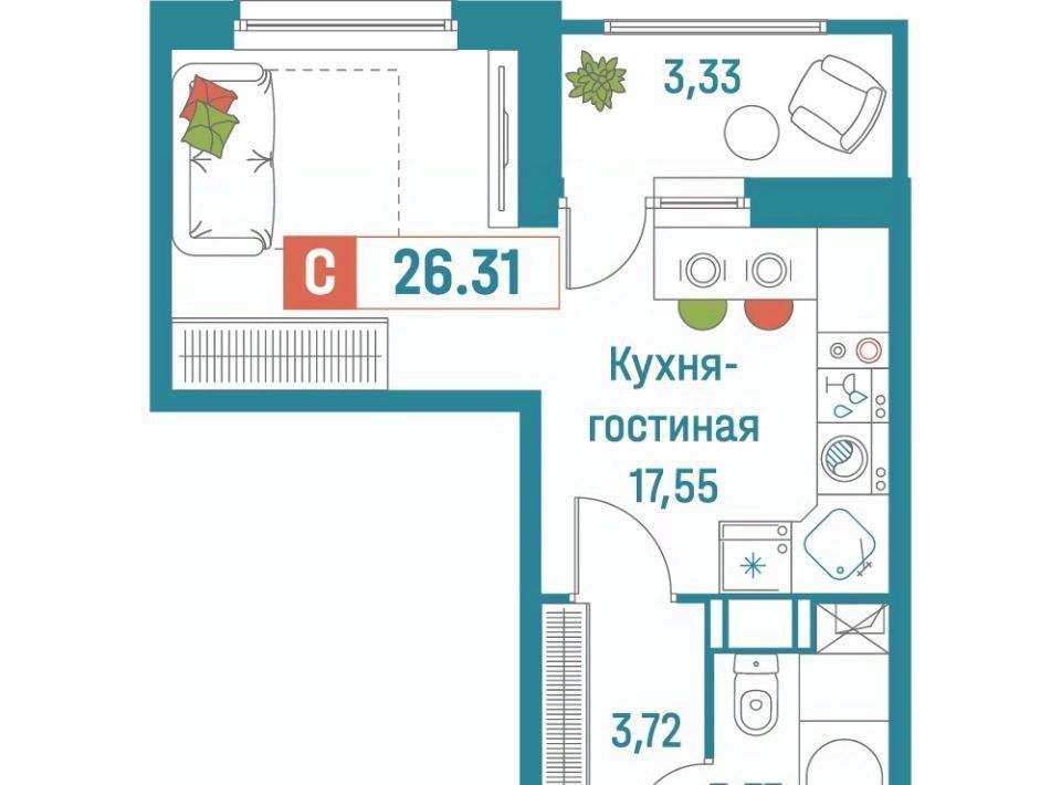 квартира р-н Всеволожский г Мурино ЖК «Графика» Девяткино фото 1