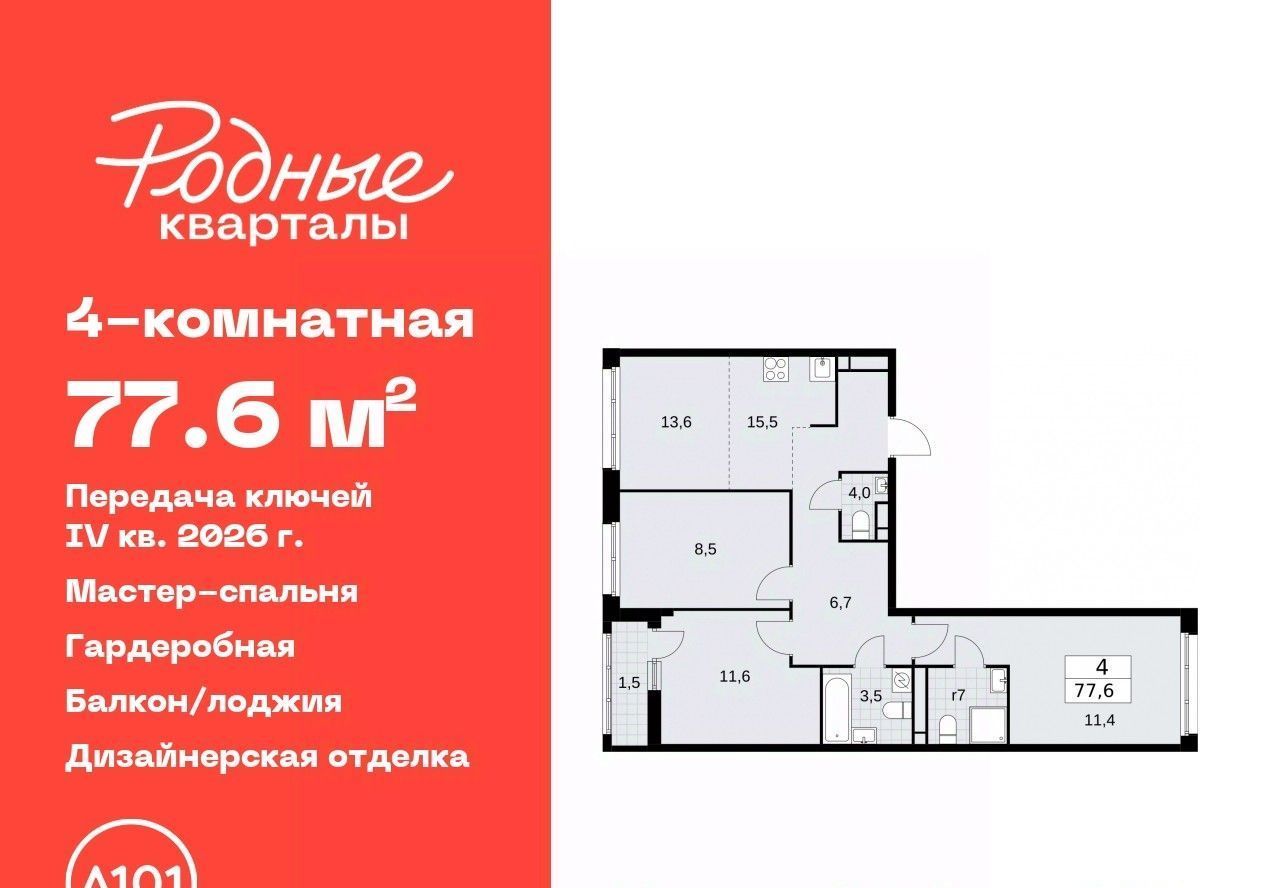 квартира г Щербинка ЖК «Родные кварталы» Марушкинское Толстопальцево фото 1