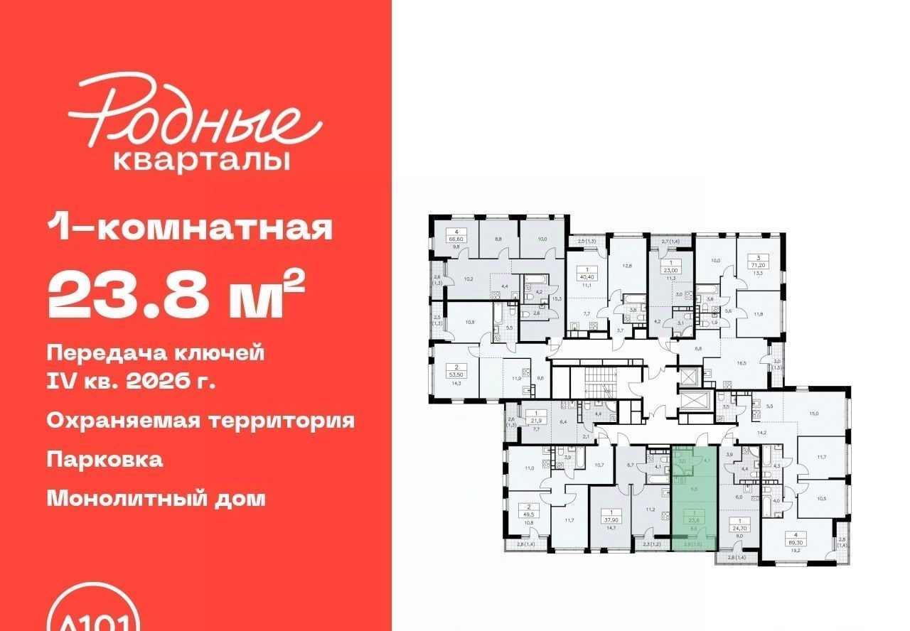 квартира г Щербинка ЖК «Родные кварталы» Марушкинское Толстопальцево фото 2