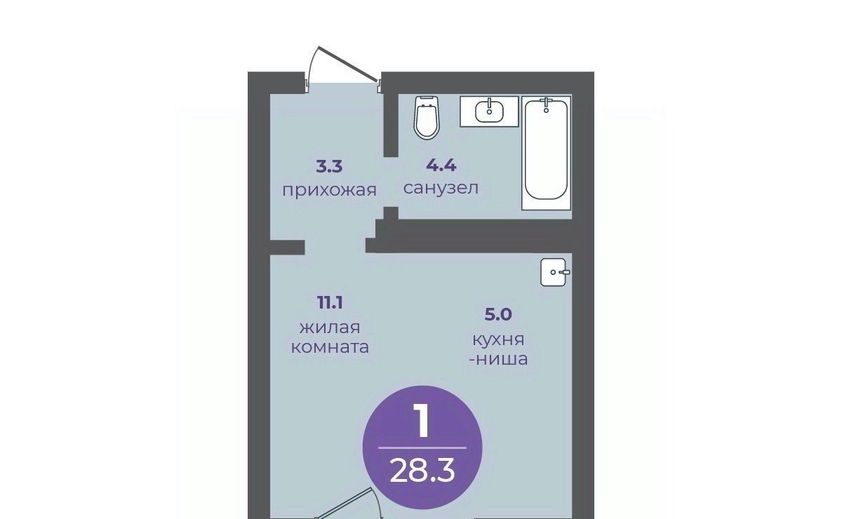 квартира г Красноярск р-н Кировский ул Кутузова 1 фото 1