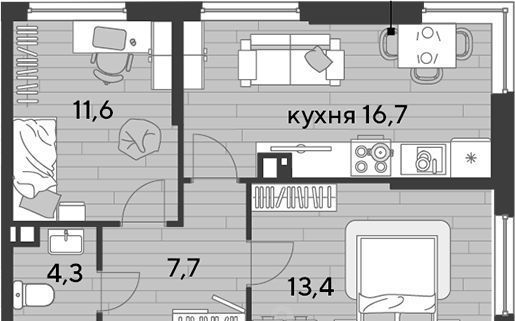 квартира г Краснодар р-н Прикубанский Догма Парк мкр фото 1