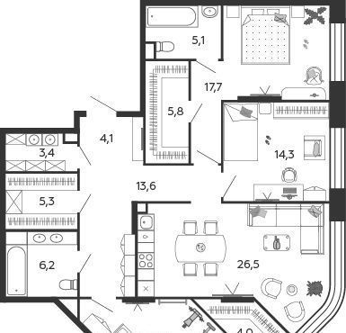 квартира г Москва метро Нагатинская ЖК Шагал 5-я оч., Дс 2 фото 1