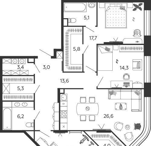 квартира г Москва метро Нагатинская ЖК Шагал 5-я оч., Дс 2 фото 1