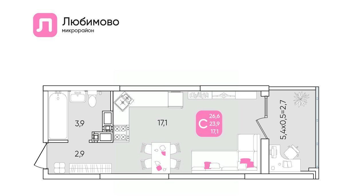 квартира г Краснодар р-н Прикубанский мкр Любимово фото 1
