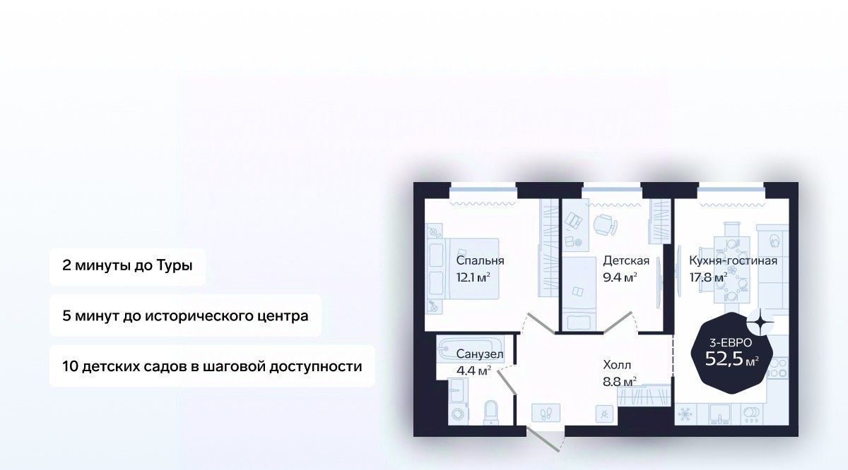 квартира г Тюмень р-н Центральный ул Новгородская 20 фото 1