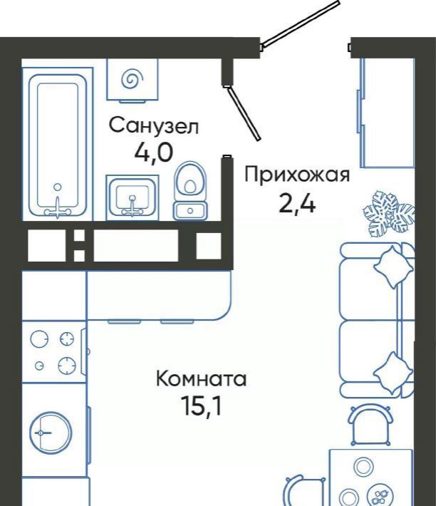 квартира г Новороссийск р-н Центральный ЖК Облака 2 фото 1