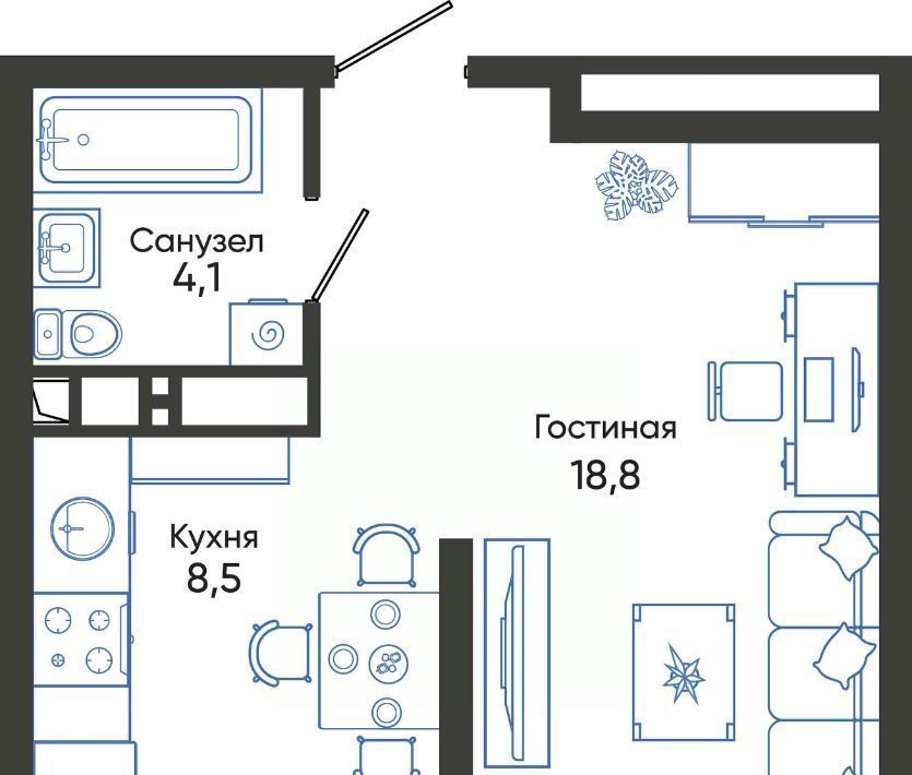 квартира г Новороссийск р-н Центральный ш Мысхакское фото 1