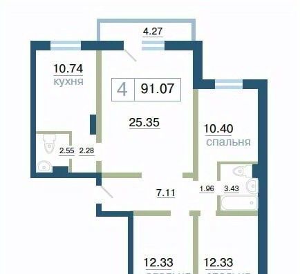 квартира г Красноярск р-н Октябрьский ул Елены Стасовой 48а фото 2